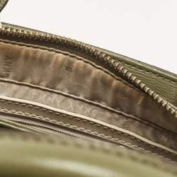 Pre Owned Dkny Olive Green Leather Paige Tote