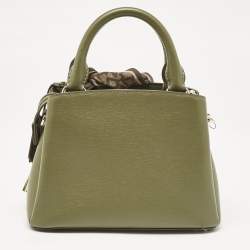 Pre Owned Dkny Olive Green Leather Paige Tote