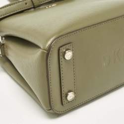 Pre Owned Dkny Olive Green Leather Paige Tote