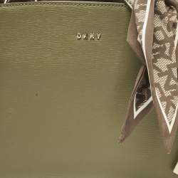 Pre Owned Dkny Olive Green Leather Paige Tote