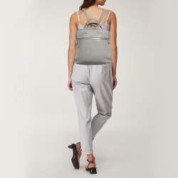 DKNY Grey Leather Convertible Backpack