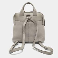 DKNY Grey Leather Convertible Backpack