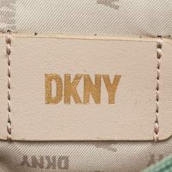 DKNY Beige/Green Canvas and Leather Delphine Crossbody Bag