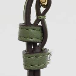 DKNY Beige/Green Canvas and Leather Delphine Crossbody Bag