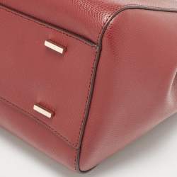 DKNY Dark Red Leather Greenwhich Top Handle Bag