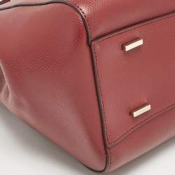 DKNY Dark Red Leather Greenwhich Top Handle Bag