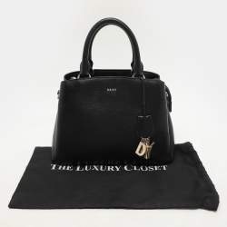 Pre Owned DKNY Black Textured Leather Paige Tote