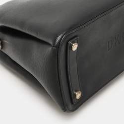 Pre Owned DKNY Black Textured Leather Paige Tote