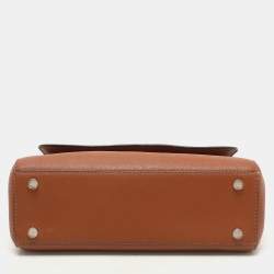 Pre Owned Dkny Brown Leather Top Handle Bag