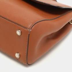 Pre Owned Dkny Brown Leather Top Handle Bag