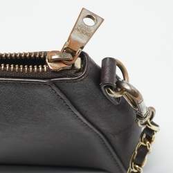 DKNY Dark Brown Saffiano Leather Bryant Park Zip Crossbody Bag