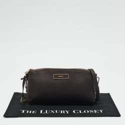 DKNY Dark Brown Saffiano Leather Bryant Park Zip Crossbody Bag