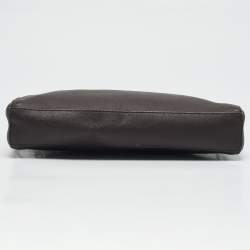 DKNY Dark Brown Saffiano Leather Bryant Park Zip Crossbody Bag