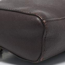 DKNY Dark Brown Saffiano Leather Bryant Park Zip Crossbody Bag