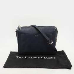 Dkny Blue Leather Bryant Crossbody Bag