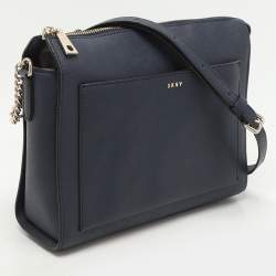 Dkny Blue Leather Bryant Crossbody Bag
