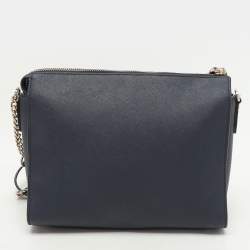 Dkny Blue Leather Bryant Crossbody Bag