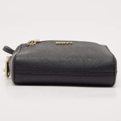 Dkny Black Leather Front Pocket Crossbody Bag
