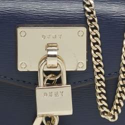 DKNY Navy Blue Leather Elissa Micro Mini Bag
