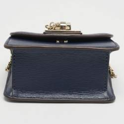 DKNY Navy Blue Leather Elissa Micro Mini Bag