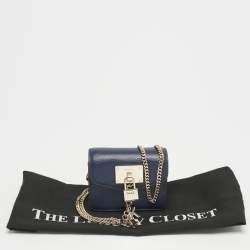 DKNY Navy Blue Leather Elissa Micro Mini Bag