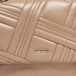 DKNY Brown Quilted Leather Allen Crossbody Bag