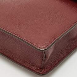 Pre Owned DKNY Burgundy Leather Elissa North South Crossbody Bag