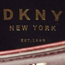 Pre Owned DKNY Burgundy Leather Elissa North South Crossbody Bag