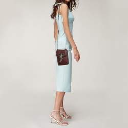 Pre Owned DKNY Burgundy Leather Elissa North South Crossbody Bag