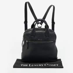 DKNY Black Grain Leather Two Way Backpack