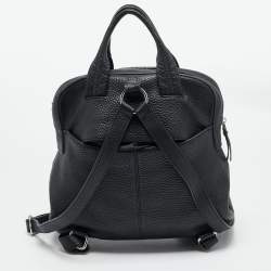 DKNY Black Grain Leather Two Way Backpack
