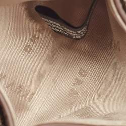 DKNY Beige/Brown Signature Coated Canvas Card Holder