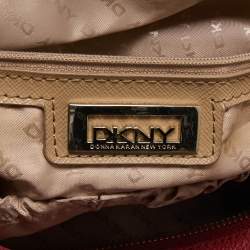 Dkny Red Leather Top Zip Tote