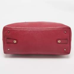 Dkny Red Leather Top Zip Tote