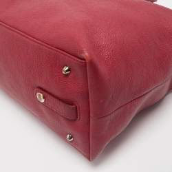 Dkny Red Leather Top Zip Tote