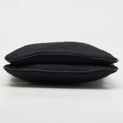 DKNY Black Signature Canvas and Leather Chain Shoulder Bag