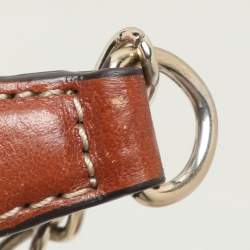DKNY Beige/Brown Signature Canvas and Leather Shoulder Bag