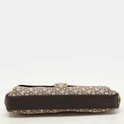 DKNY Beige/Brown Signature Canvas and Leather Shoulder Bag
