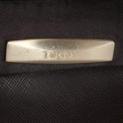 DKNY Beige/Brown Signature Canvas and Leather Shoulder Bag