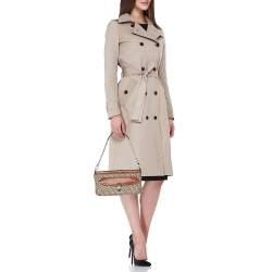 DKNY Beige/Brown Signature Canvas and Leather Shoulder Bag