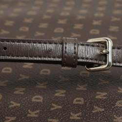 DKNY Brown Signature Coated Canvas Ava Zip Crossbody Bag