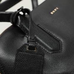 DKNY Black Leather Dome Satchel