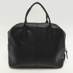 DKNY Black Leather Dome Satchel