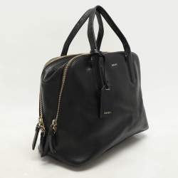 DKNY Black Leather Dome Satchel
