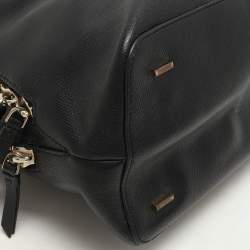 DKNY Black Leather Dome Satchel