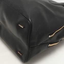 DKNY Black Leather Dome Satchel