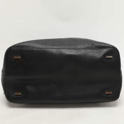 DKNY Black Leather Dome Satchel