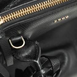 DKNY Black Leather Dome Satchel