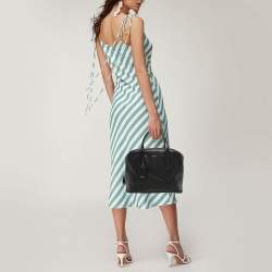DKNY Black Leather Dome Satchel