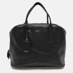 DKNY Black Leather Dome Satchel